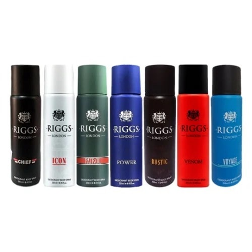 Riggs London Perfumed Deodorant Body Spray-250ml X 7Pieces