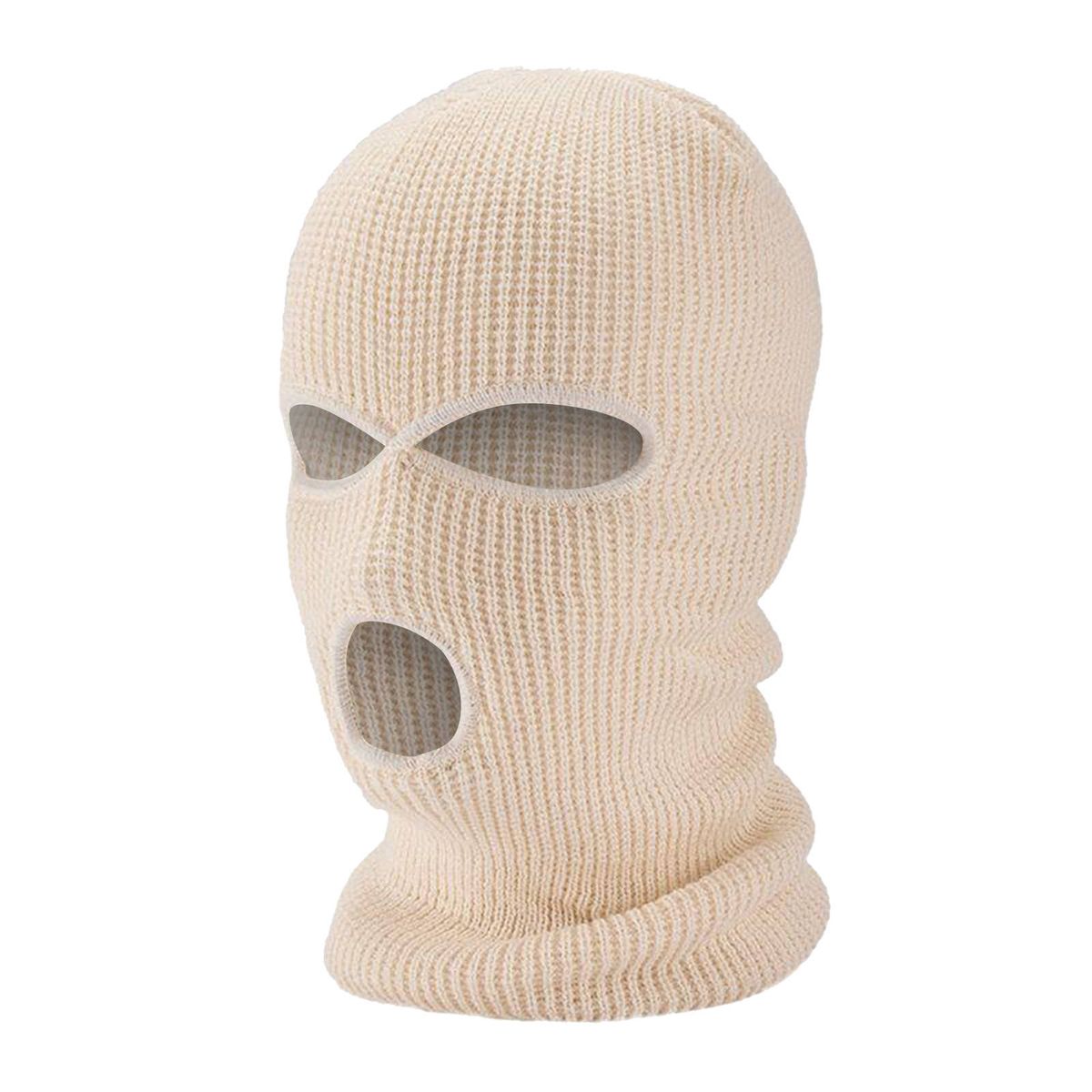 2/3-Hole Knitted Full Face Cover Ski Mask Winter Beanie Hat Khaki