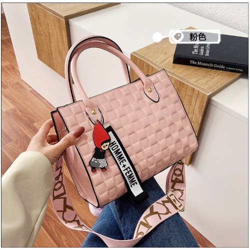 Premium Quality Leather Ladies Crossbody Hand Bag- Peach