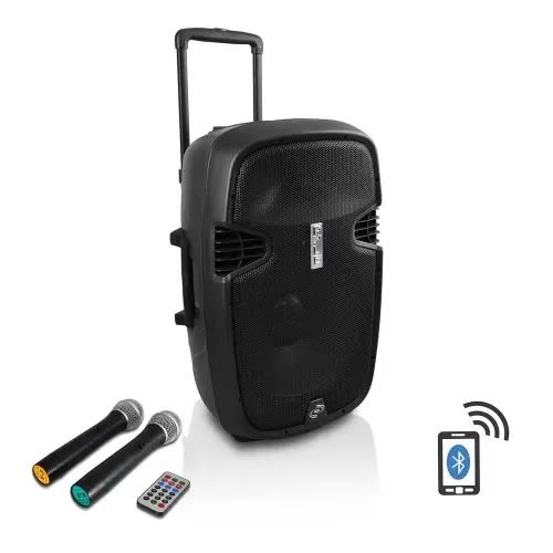 8" Portable Rechargeable Public Address System +2 Wireless Mic+ Remote Control