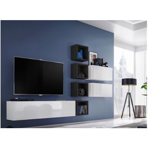 Boise Vii - Modern Entertainment Center - Black/white