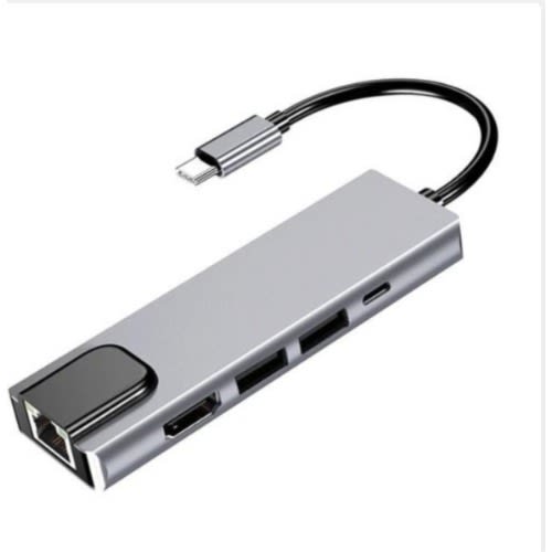 Usb C Hub 4k 5gbps 5 In 1 Transfer Usb C, Hdmi, Rj45, Pd, Usb3.0, Usb2.0