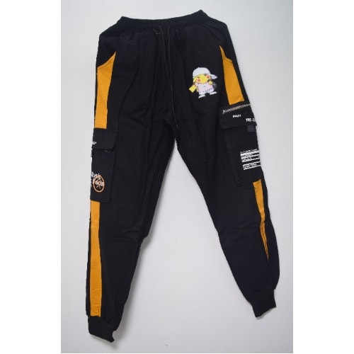 Men Black Pocket Cargo Joggers