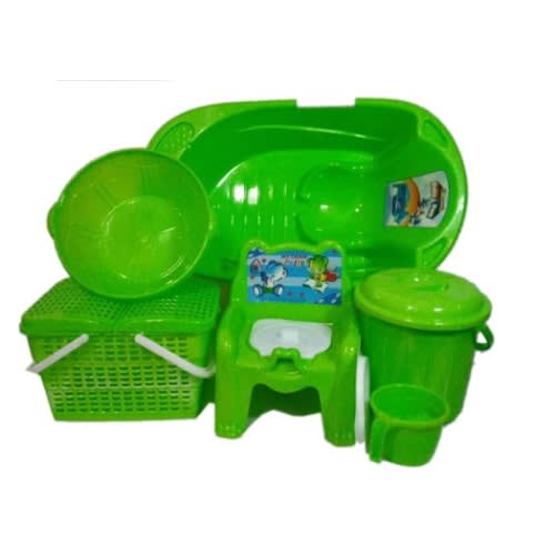 Baby Bath Set - 7 Piece - Lemon Green