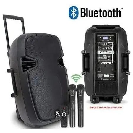 Sonok Rechargeable Public Address System With Bluetooth & 2 Microphone - 15'' - 5000W