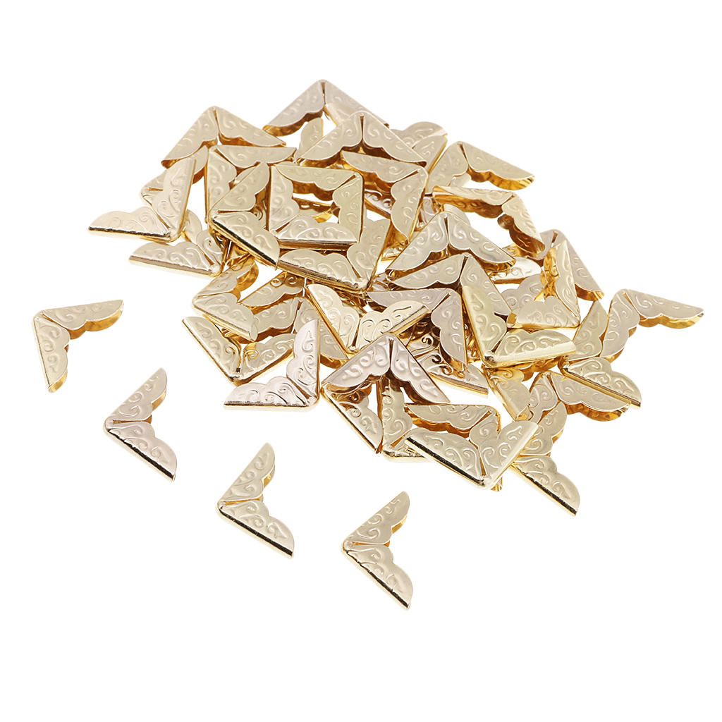 50pcs Vintage DIY Book Scrapbook Photo Album Menus Gold