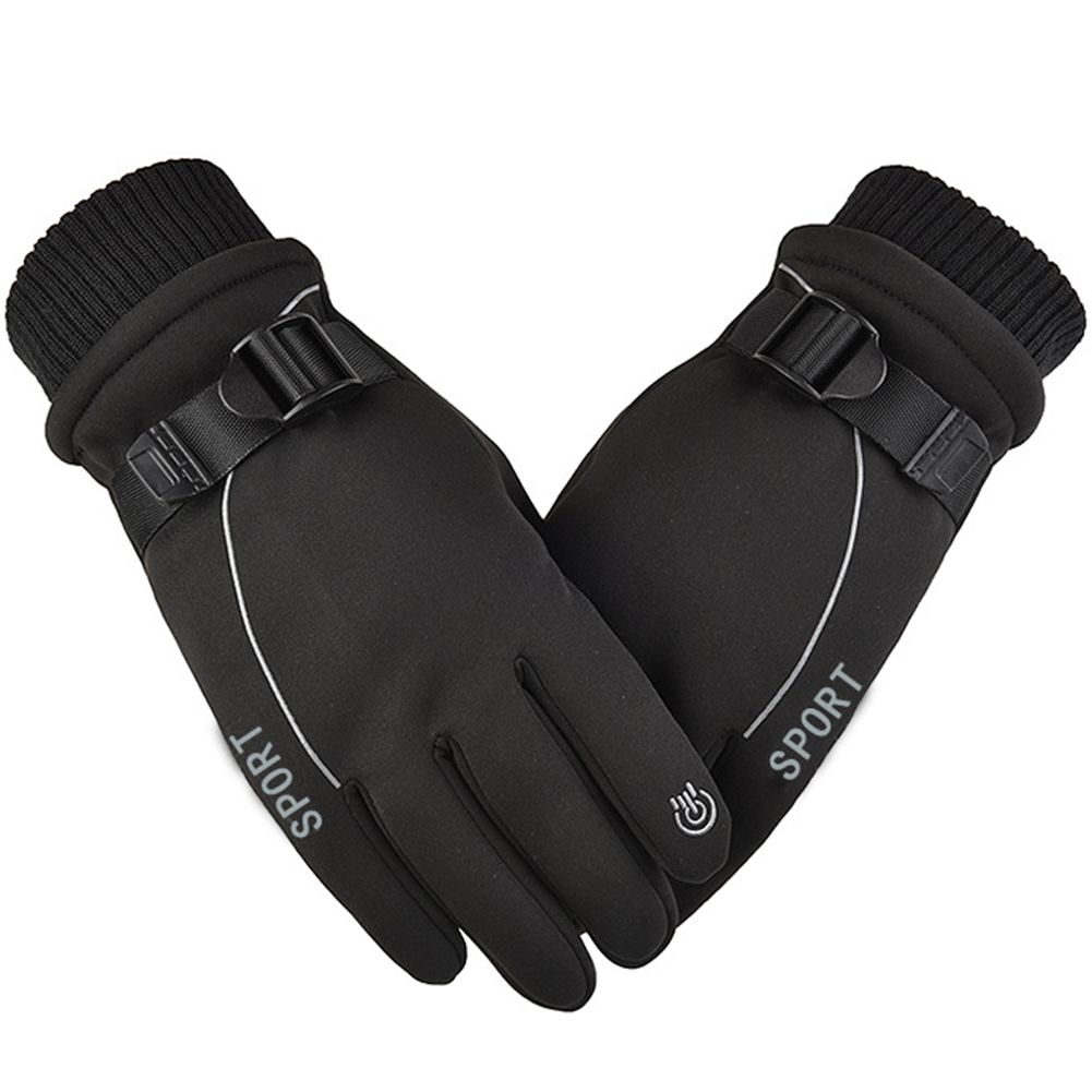 Women Men Waterproof Rainproof Non-Slip Plus Velvet-Black