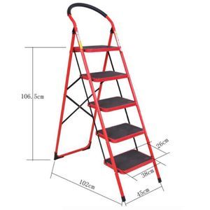 5 Steps Multipurpose Ladder  For Home, Office, Store-Red