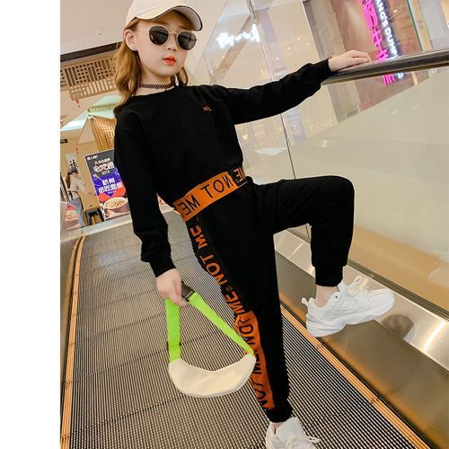 Kids' Clothing Girls Suits Autumn Casual Sweater Sports Western Style Long Pants