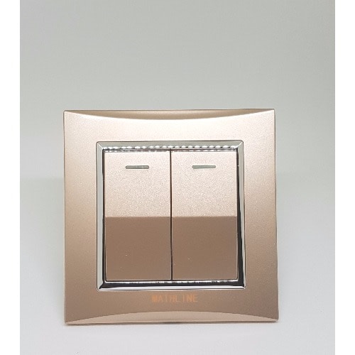 2-gang Switch - Champagne Gold