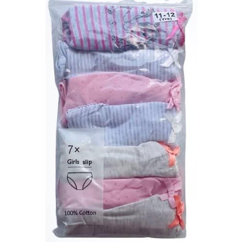 7 Pack Colored Girls Briefs- H4