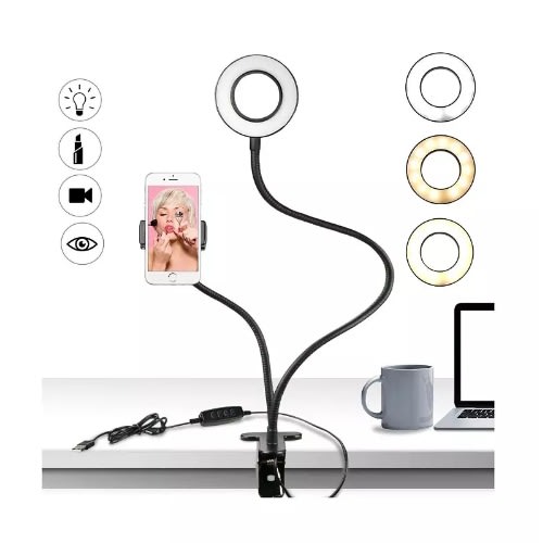2 In 1 Professional Live Streaming Ring Light With Cell Phone Holder