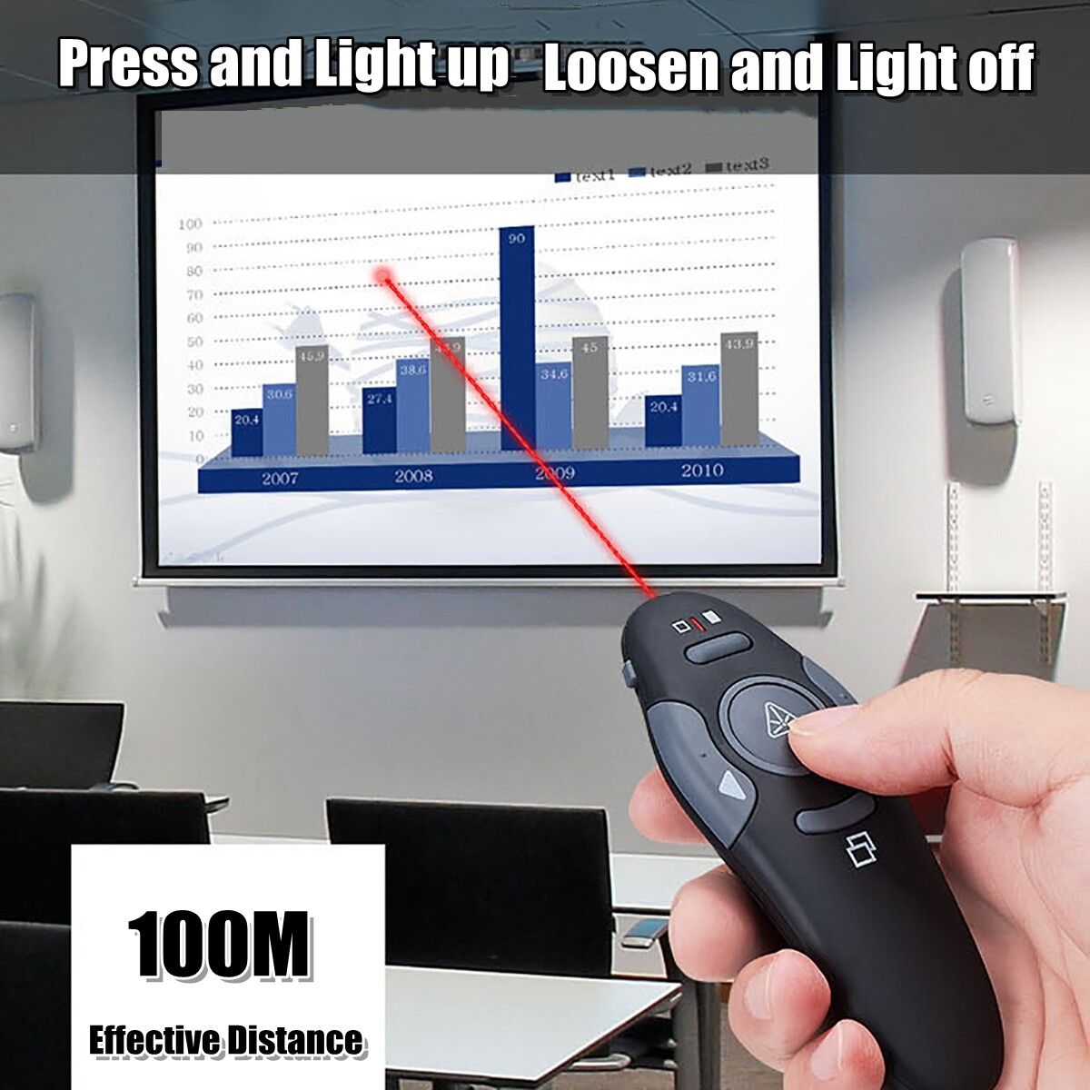 Wireless USB Power2.4GHz PPT Point Presenter Remote Control Laser Point