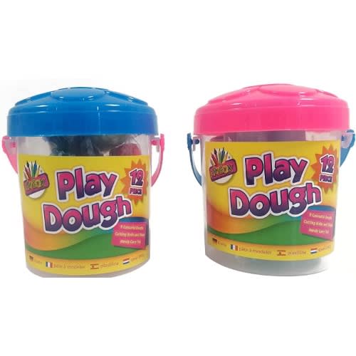 Art Box T3112 -12 Piece Play Dough Tub Mixed - 8 X 10 Cm -2 In 1 Set