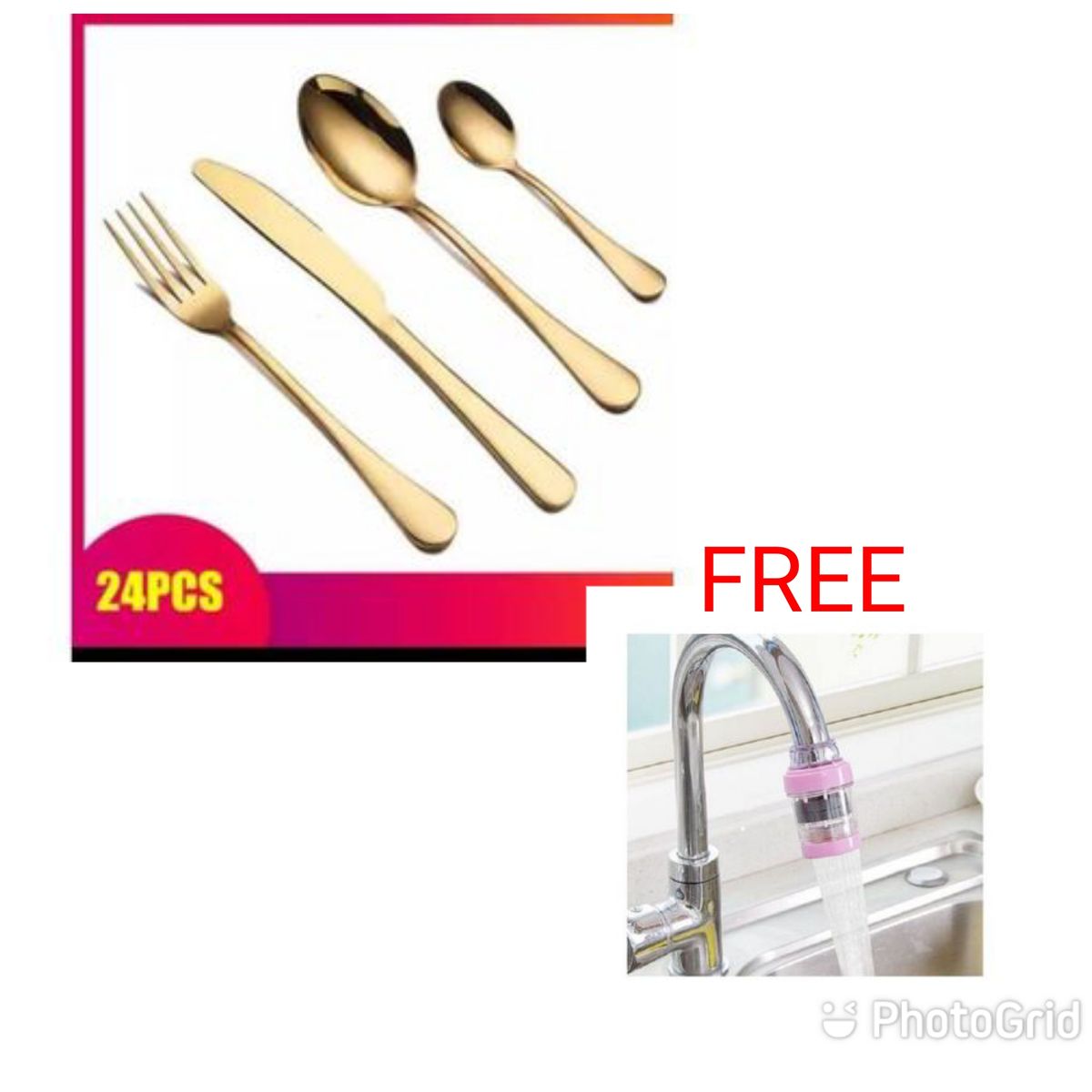 A Set Of 24pcs Gold Plated And Water Purifier