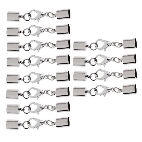 5X 12 Pcs Chain Closure Stainless Steel End Caps Carabiner Closures