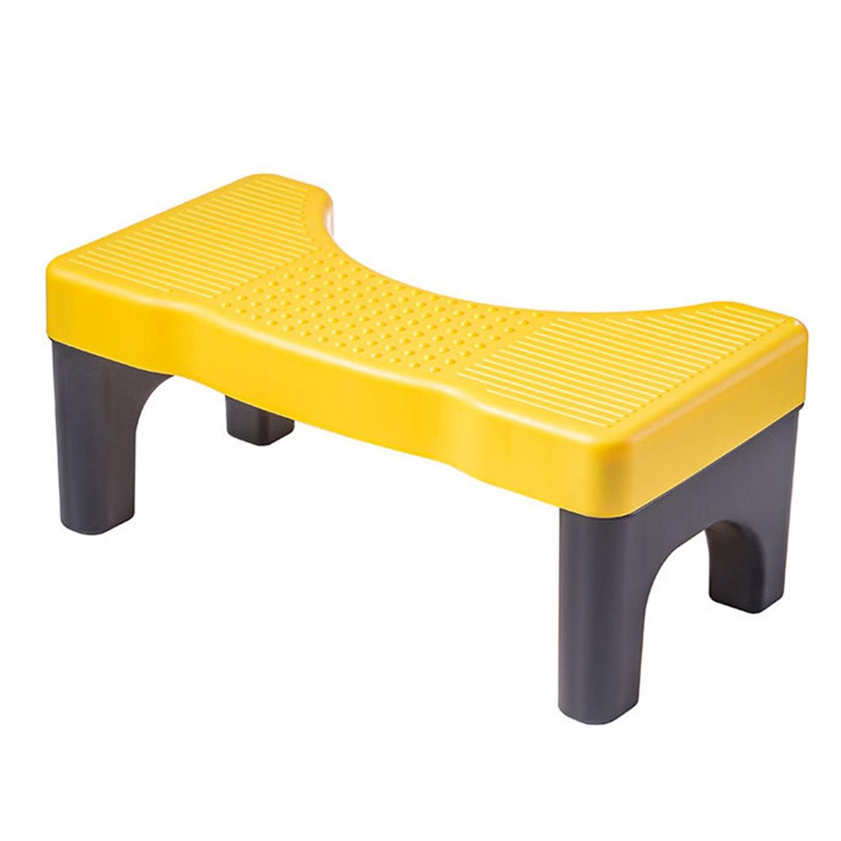 High Strength Toilet Footstool Squatease Portable Non-slip for Ages Black and Yellow