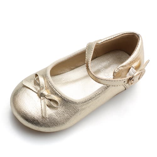 Infant Metallic Mary Jane Flat - Gold