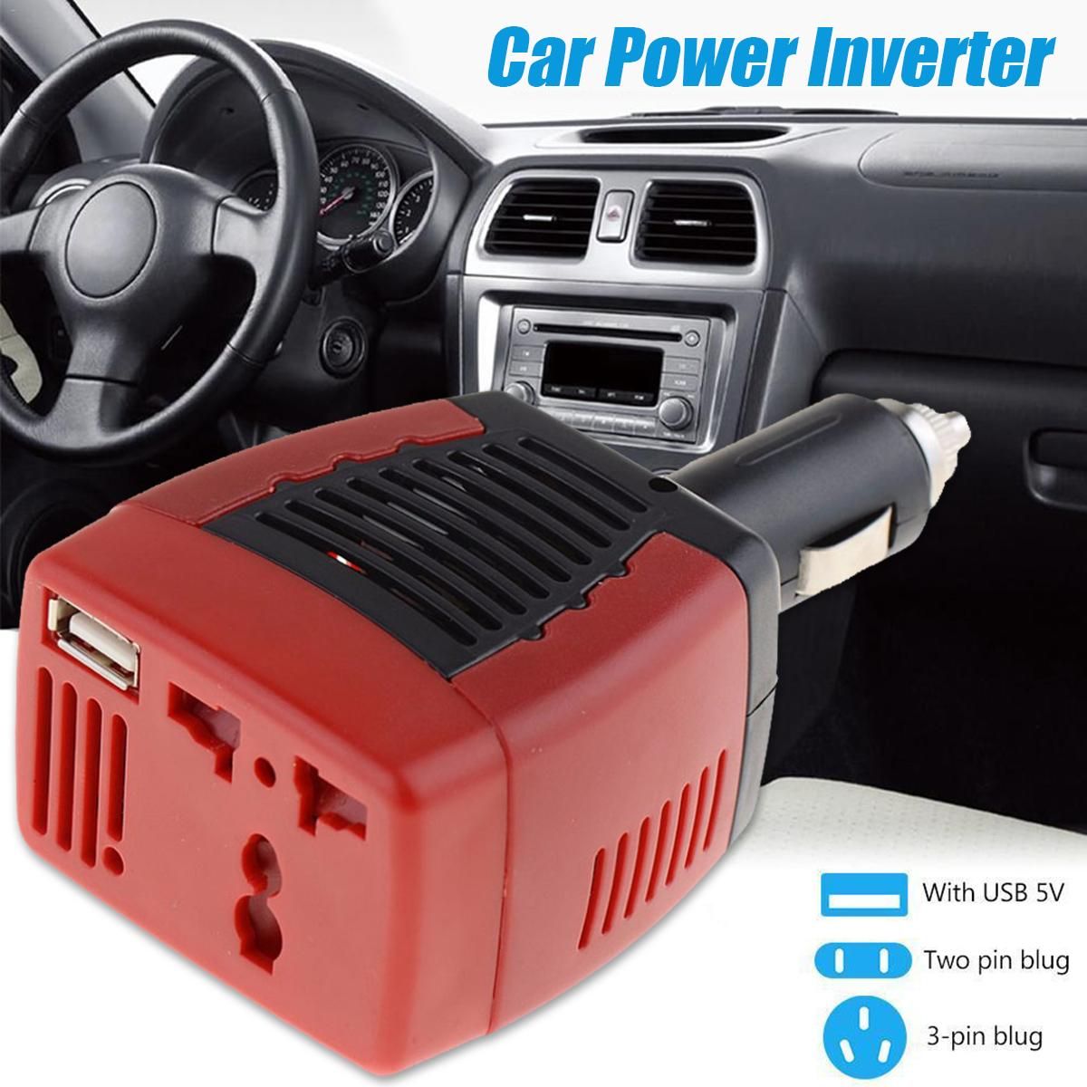 AU 75W  12V To AC 240V Portable Car Power Inverter Charger Converter USB 2.1A