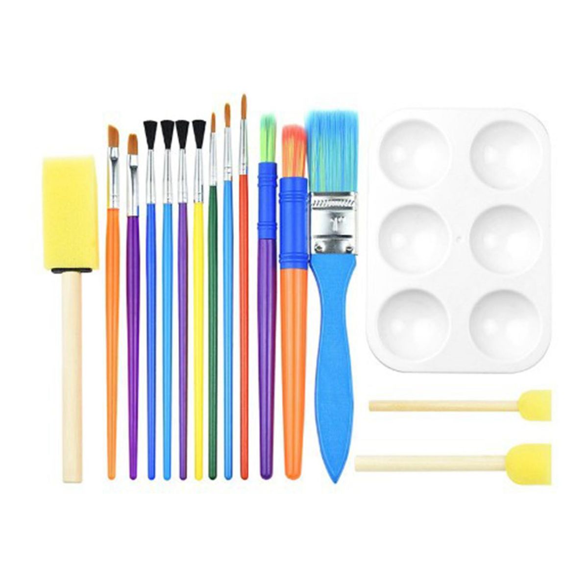 16PCS Children Paintbrushes Washable Paint Brushes Sponge Painting Brush Set for Toddler Kids Early DIY Learning Toys Finger Paints sponges Art Supplies Gifts for Acrylic Crafts Rock Tempera Paints