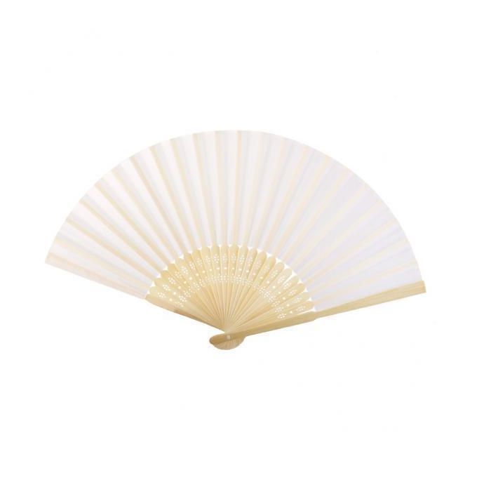 4x 1Pc Folding Fan Hand Fan Bamboo Fan For Women Gift - White