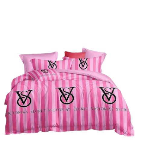 Victoria Secret Inspired Bedsheet And 2 Pillow Case Bedding Set - Pink- 6 By 6