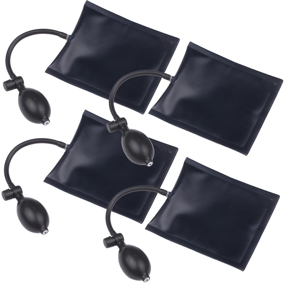 4 Pack Air Wedge Bag Alignment Tool Air Shim Inflatable Pry Bar Leveling Tool Max Load 353 Pounds Shim Bag for Elevating Doors Windows Metal Air Inlet Valve