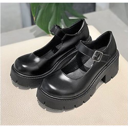 Female Mary Jane Shoes Lolita Japanese Style Retro Girl High Heel Platform Black
