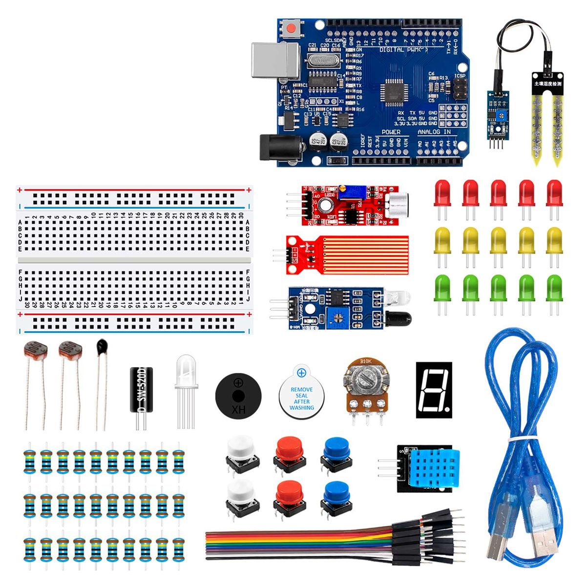 For Arduino Uno R3 DIY Kit Capacitor/Bridge/Breadboard