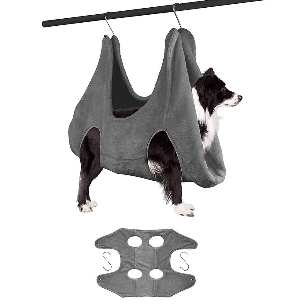Pet Grooming Hammock Helper, Nail Clipper Restraint Bag for Cat Dog, Drying Towel for Combing Bathing Washing(Large)