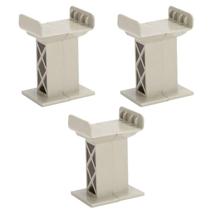 3pcs Train Bridge Piers Railway Accessories Compatible Style A Gray