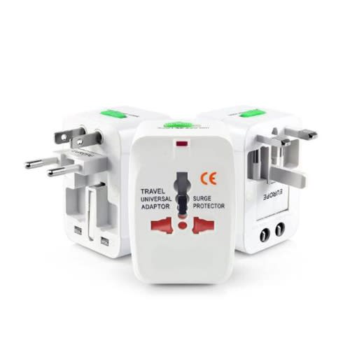Universal Travel Electric Socket Adaptor With Power Surge Protector  Child Safety Lock