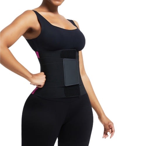 Fitness Thermal Waist Belt & Band With Velcro Closure - Black