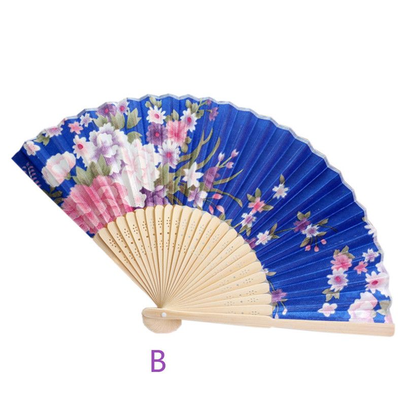 Party Bamboo Hand Flower Wedding Party Beautiful Vintage Held Colorful Dance For Gifts Summer Folding Chinese Fan Pocket Wedding