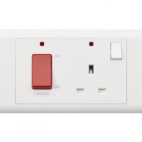 Essentials 45A Main Switch & 13A Socket W/ Neon - Cooker