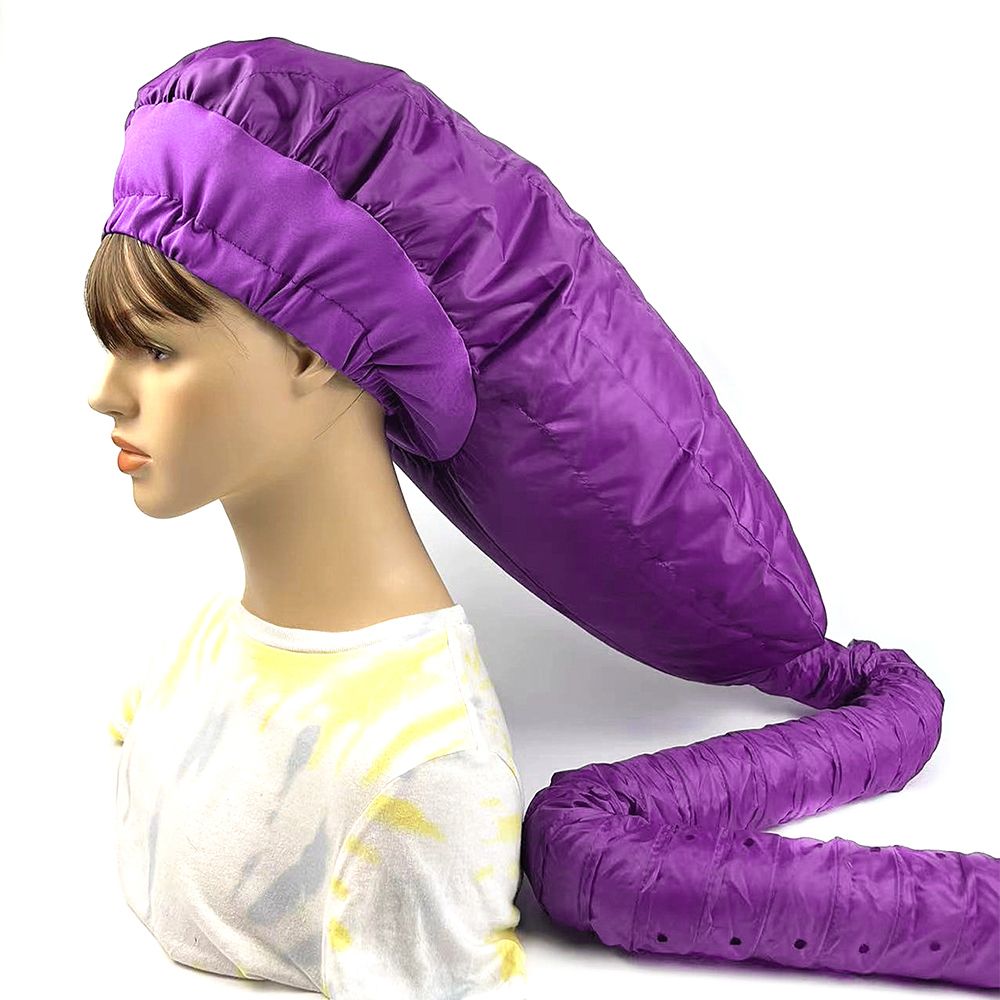 Hair Dryer Attachment Large Hair Drying Cap Bonnet Hood-Purple