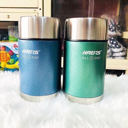 2 Pcs- (Hot/Cold) Metal Vacuum Food Flask 1000ml