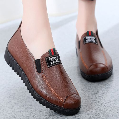 Ladies Fashion Casual Flat Shoes Office Shoes-Dark Brown