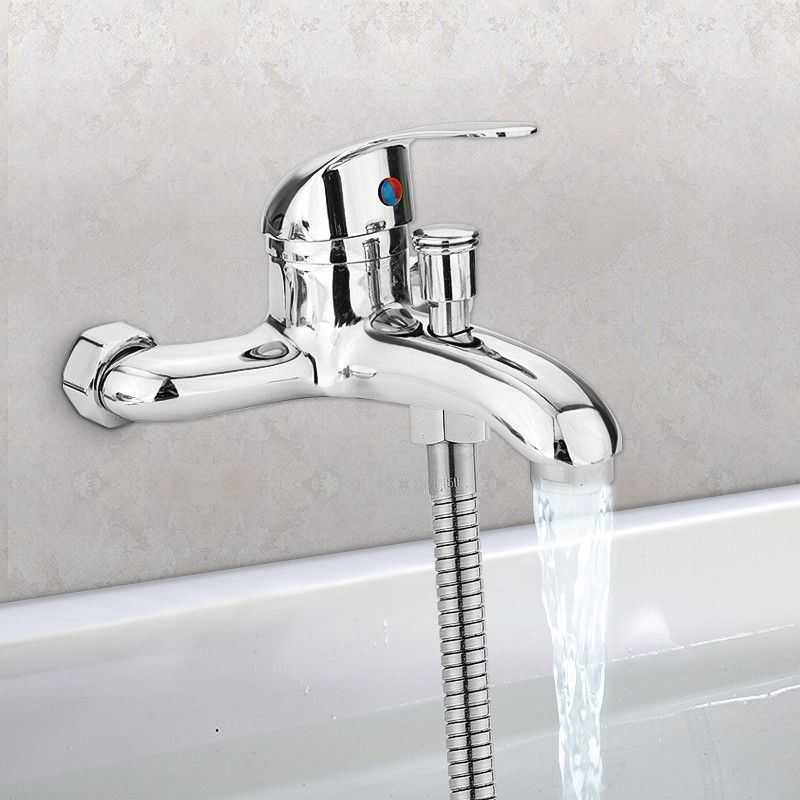 Zinc Alloy Basin Faucets Chrome Wall Mounted  Cold Water Dual Spout Mixer Tap Faucet Bath Shower Basin