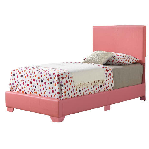 Madison Faux Leather Bed - Pink - Twin