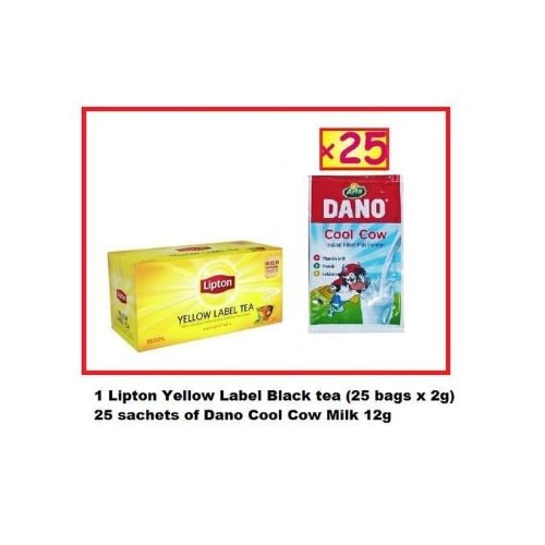 Lipton Yellow Label Tea + Dano Cool Cow Milk Combo