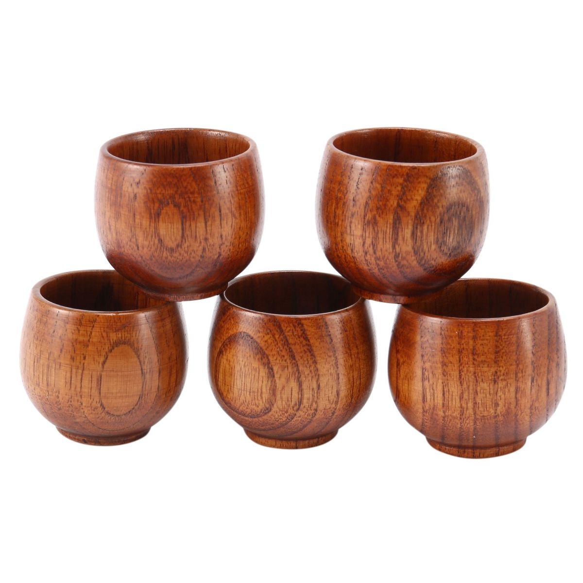 5pcs Creative Tea Set Small Wooden Cup Small Cup Green