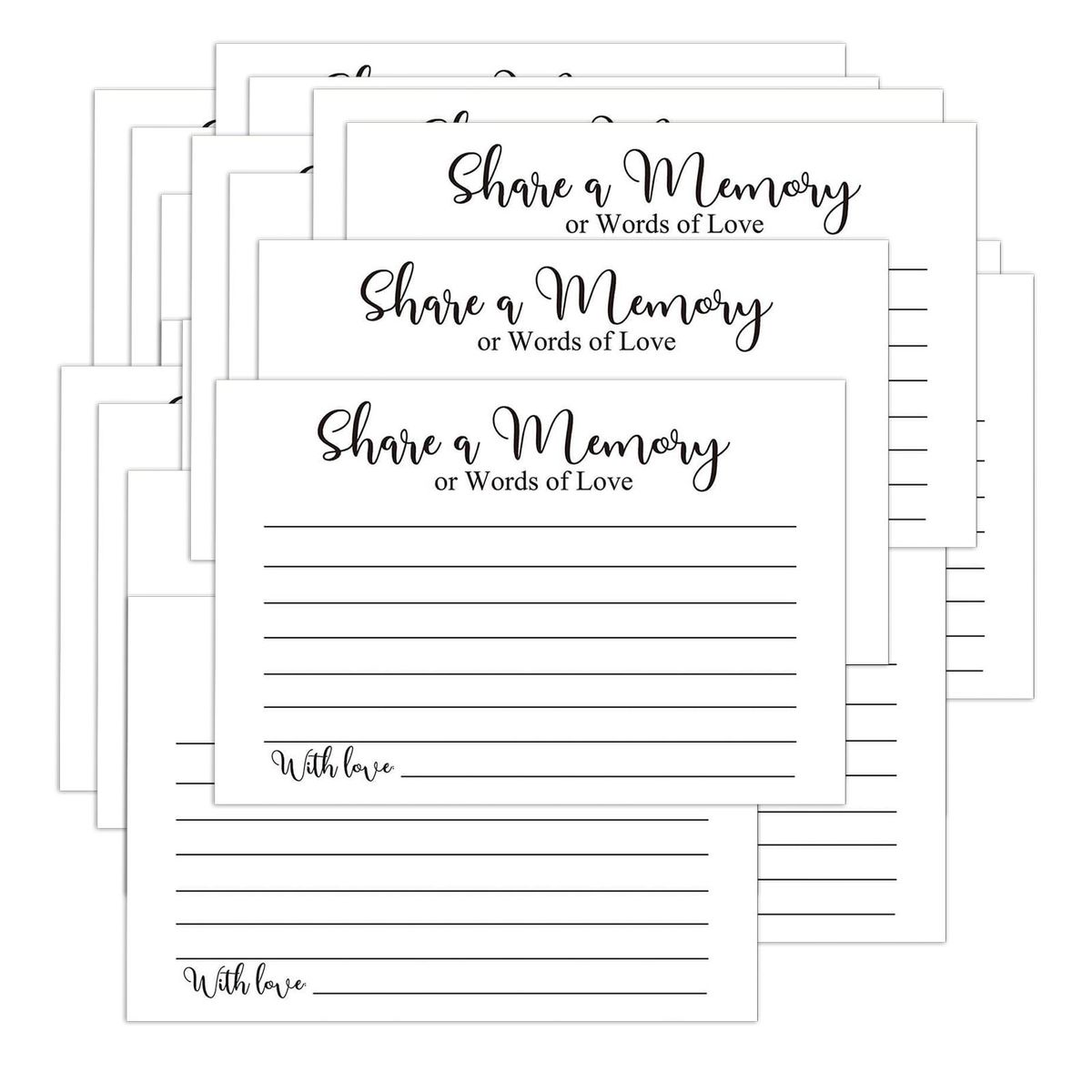 50Pcs Message Card 15x10cm Memory Sharing Card Wedding Guest Book