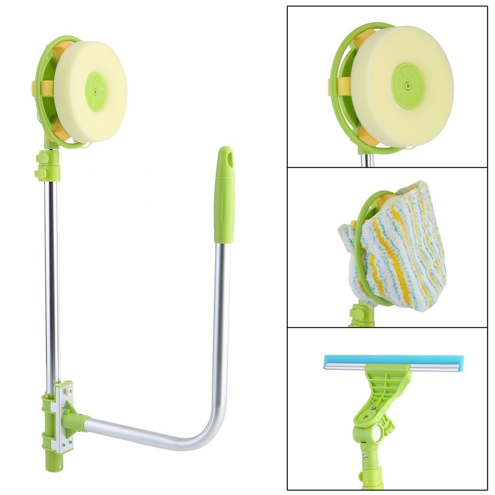 U Shape Telescopic High-rise Window Mirror Cleaning Glass Cleaner Dust Brush