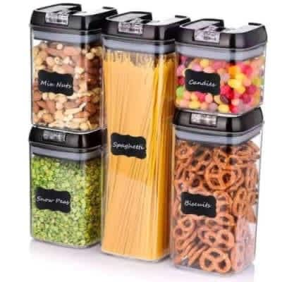 Airtight Kitchen Storage Container Set With Vacuum Seal - 5pcs