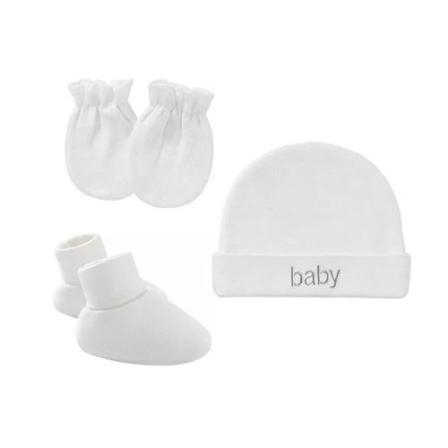 Newborn Beanie Cap + Mittens + Socks Set