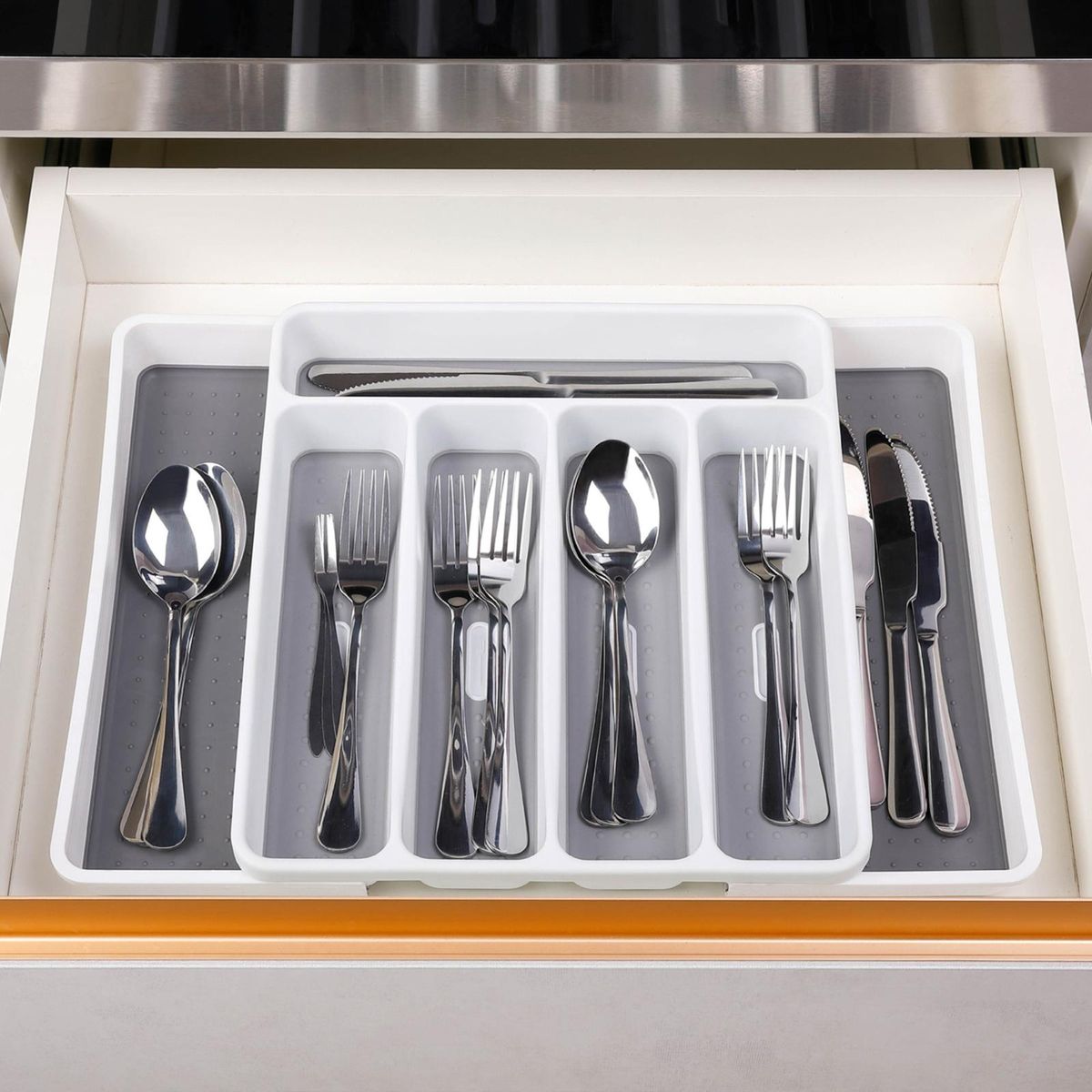 Storage Tray Box For Cutlery Spoon Storage Partition Box For Drawer