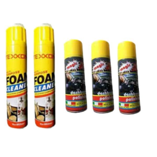 Multipurpose Foam Cleaner (650ml X 2pc) And Dashboard Polish 3pc