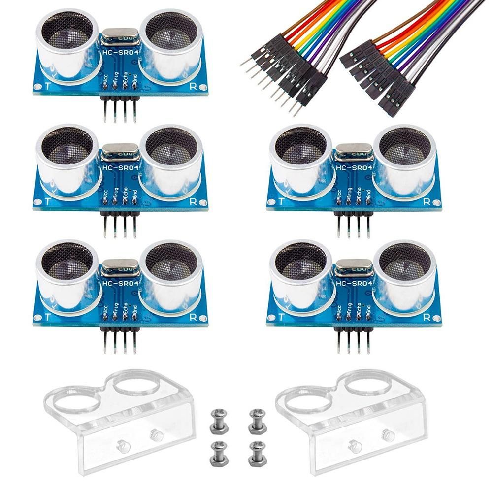 5Pcs Ultrasonic Module HC-SR04 Distance Sensor with 2Pcs Mounting Bracket for Arduino R3 MEGA Mega2560 Duemilanove Nano