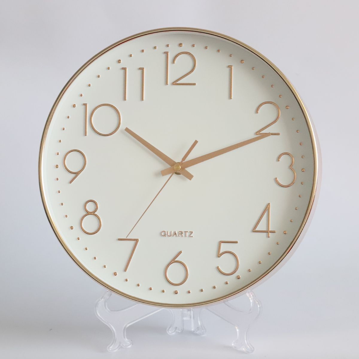 Homes And Offices Silent Wall Clock (12 Inch 30cm) - Gold